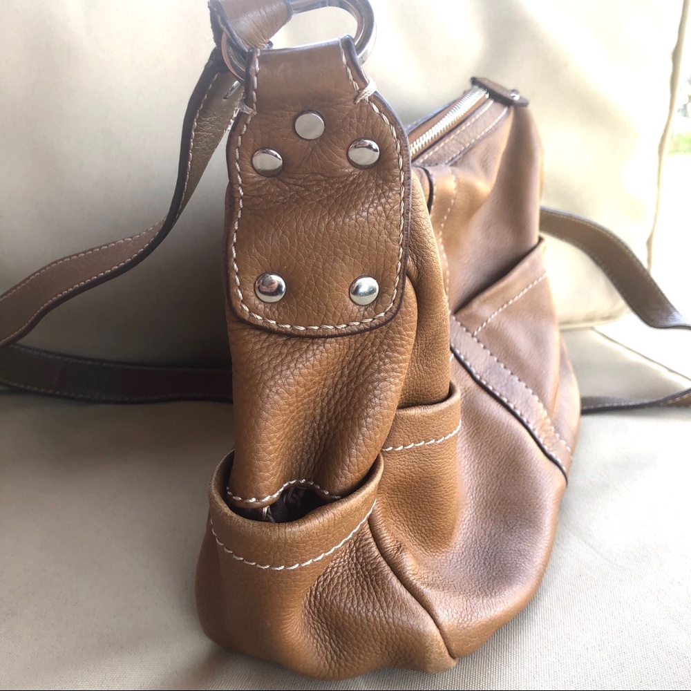 Tignanello Brown Leather Multi Pocket Shoulder Bag - image 5